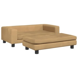 vidaXL Hundebett mit Verlängerung Braun 100x50x30 cm Samt