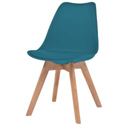 vidaXL Esszimmerstühle 2 Stk. Türkis Kunststoff
