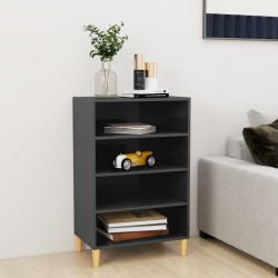 vidaXL Sideboard Hochglanz-Grau 57x35x90 cm Holzwerkstoff