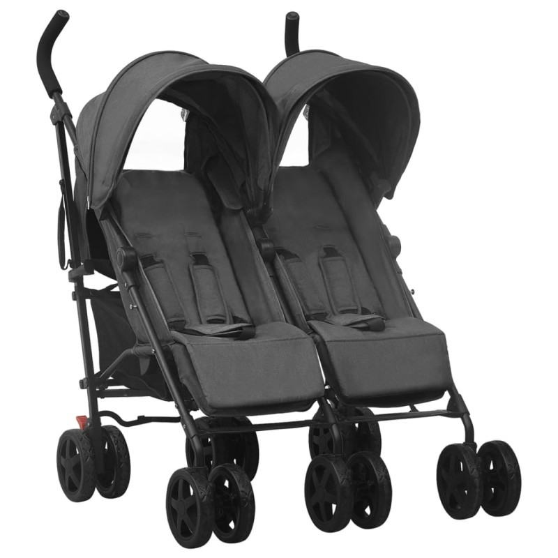 vidaXL Geschwisterwagen Anthrazit Stahl vidaXL Geschwisterwagen Anthrazit Stahl