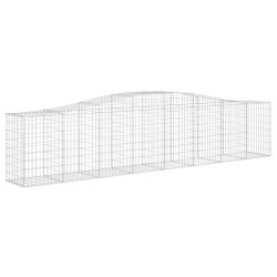 vidaXL Gabione mit Hochbogen 400x50x80/100 cm Verzinktes Eisen