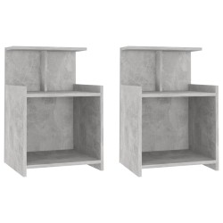 vidaXL Nachttische 2 Stk. Betongrau 40x35x60 cm Holzwerkstoff