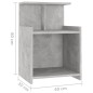 vidaXL Nachttische 2 Stk. Betongrau 40x35x60 cm Holzwerkstoff vidaXL Nachttische 2 Stk. Betongrau 40x35x60 cm Holzwerkstoff