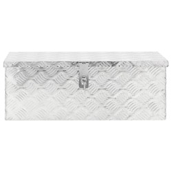vidaXL Aufbewahrungsbox Silbern 70x31x27 cm Aluminium