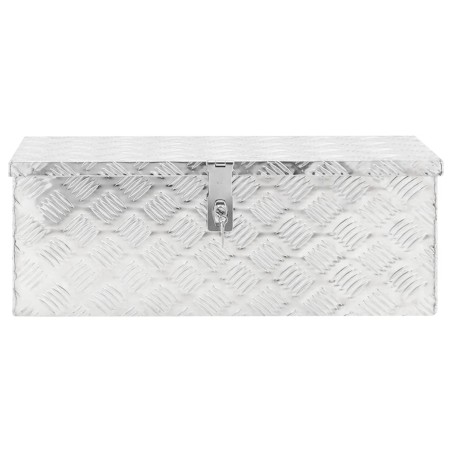 vidaXL Aufbewahrungsbox Silbern 70x31x27 cm Aluminium