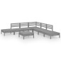 vidaXL 8-tlg. Garten-Lounge-Set Massivholz Kiefer Grau vidaXL 8-tlg. Garten-Lounge-Set Massivholz Kiefer Grau