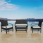 vidaXL 4-tlg. Garten-Lounge-Set mit Auflagen Poly Rattan Schwarz vidaXL 4-tlg. Garten-Lounge-Set mit Auflagen Poly Rattan Schwarz