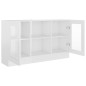 vidaXL Vitrinenschrank Hochglanz-Weiß 120x30,5x70 cm Holzwerkstoff vidaXL Vitrinenschrank Hochglanz-Weiß 120x30,5x70 cm Holzwerkstoff
