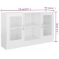 vidaXL Vitrinenschrank Hochglanz-Weiß 120x30,5x70 cm Holzwerkstoff vidaXL Vitrinenschrank Hochglanz-Weiß 120x30,5x70 cm Holzwerkstoff