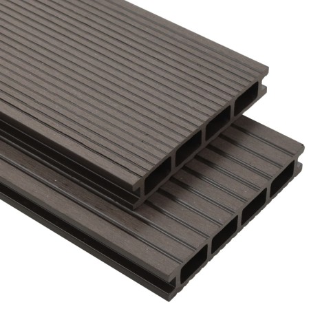 vidaXL WPC Hohlkammer Terrassendielen mit Zubehör 20m² 4m Dunkelbraun 