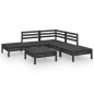 vidaXL 6-tlg. Garten-Lounge-Set Massivholz Kiefer Schwarz vidaXL 6-tlg. Garten-Lounge-Set Massivholz Kiefer Schwarz