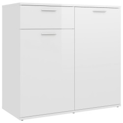 vidaXL Sideboard Hochglanz-Weiß 80x36x75 cm Holzwerkstoff
