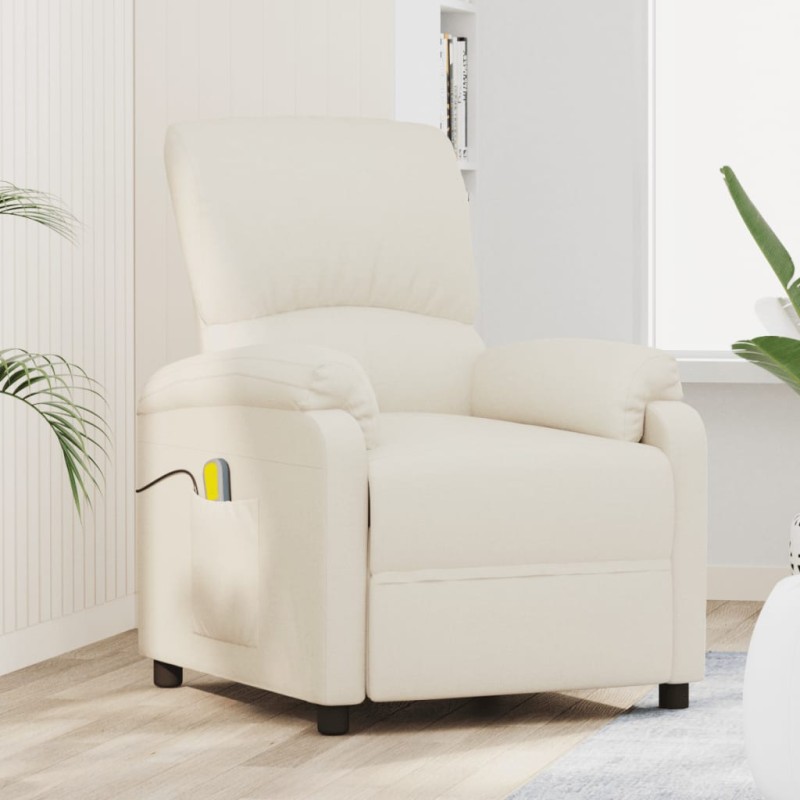vidaXL Massagesessel Creme Stoff vidaXL Massagesessel Creme Stoff