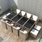 13-tlg. Garten-Essgruppe mit Auflagen Poly Rattan Beige 13-tlg. Garten-Essgruppe mit Auflagen Poly Rattan Beige