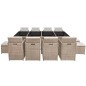 13-tlg. Garten-Essgruppe mit Auflagen Poly Rattan Beige 13-tlg. Garten-Essgruppe mit Auflagen Poly Rattan Beige