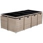 13-tlg. Garten-Essgruppe mit Auflagen Poly Rattan Beige 13-tlg. Garten-Essgruppe mit Auflagen Poly Rattan Beige