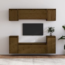 vidaXL TV-Schränke 6 Stk. Honigbraun Massivholz Kiefer