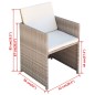 13-tlg. Garten-Essgruppe mit Auflagen Poly Rattan Beige 13-tlg. Garten-Essgruppe mit Auflagen Poly Rattan Beige