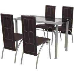 vidaXL Fünfteilige Essgruppe Braun