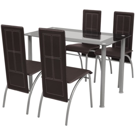 vidaXL Fünfteilige Essgruppe Braun