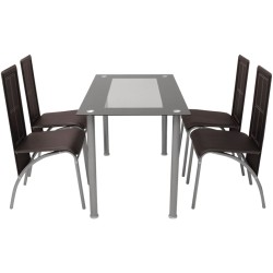 vidaXL Fünfteilige Essgruppe Braun