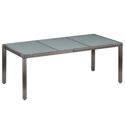 vidaXL 9-tlg. Garten-Essgruppe mit Auflagen Poly Rattan Grau 