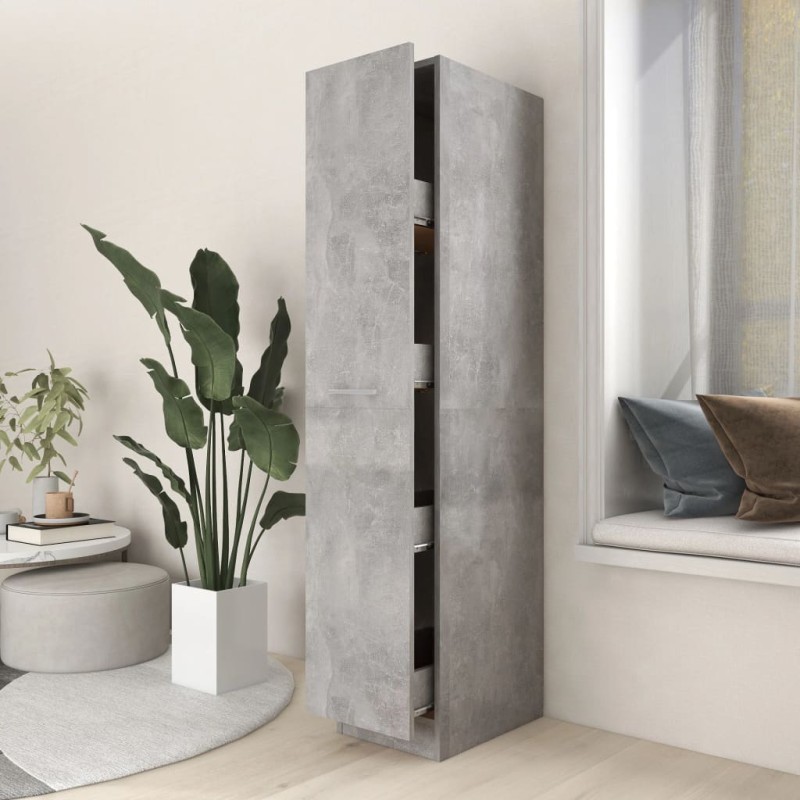 vidaXL Apothekerschrank Betongrau 30x42,5x150 cm Holzwerkstoff vidaXL Apothekerschrank Betongrau 30x42,5x150 cm Holzwerkstoff