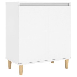 vidaXL Sideboard mit Massivholz-Beinen Weiß 60x35x70 cm Holzwerkstoff