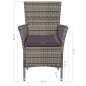 vidaXL 9-tlg. Garten-Essgruppe mit Auflagen Poly Rattan Grau vidaXL 9-tlg. Garten-Essgruppe mit Auflagen Poly Rattan Grau