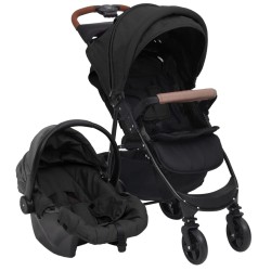vidaXL 3-in-1 Kinderwagen Anthrazit Stahl 