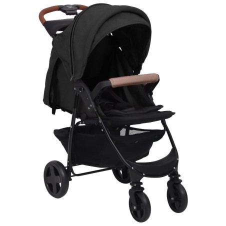 vidaXL 3-in-1 Kinderwagen Anthrazit Stahl 