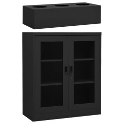 vidaXL Büroschrank mit Pflanzkasten Anthrazit 90x40x128 cm Stahl