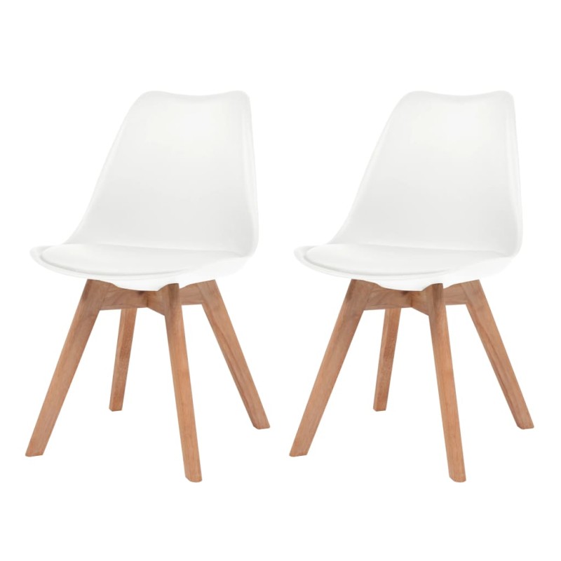 vidaXL Esszimmerstühle 2 Stk. Weiß Kunststoff vidaXL Esszimmerstühle 2 Stk. Weiß Kunststoff