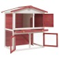 vidaXL Kaninchenstall 3 Türen Rot Holz vidaXL Kaninchenstall 3 Türen Rot Holz