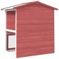 vidaXL Kaninchenstall 3 Türen Rot Holz vidaXL Kaninchenstall 3 Türen Rot Holz