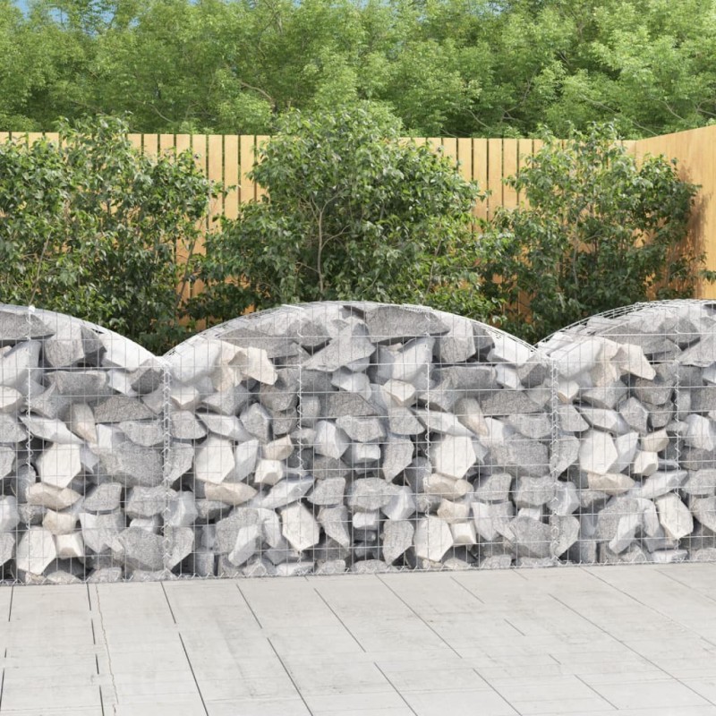 vidaXL Gabione mit Hochbogen 150x50x80/100 cm Verzinktes Eisen vidaXL Gabione mit Hochbogen 150x50x80/100 cm Verzinktes Eisen