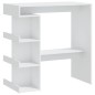 vidaXL Bartisch mit Regal Weiß 100x50x101,5 cm Holzwerkstoff vidaXL Bartisch mit Regal Weiß 100x50x101,5 cm Holzwerkstoff