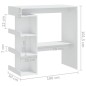 vidaXL Bartisch mit Regal Weiß 100x50x101,5 cm Holzwerkstoff vidaXL Bartisch mit Regal Weiß 100x50x101,5 cm Holzwerkstoff
