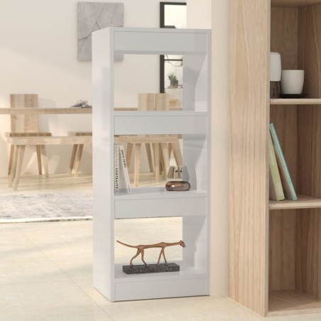 vidaXL Bücherregal/Raumteiler Hochglanz-Weiß 40x30x103cm Holzwerkstoff