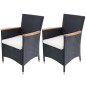 Gartenstühle 2 Stk. mit Polstern Poly Rattan Schwarz Gartenstühle 2 Stk. mit Polstern Poly Rattan Schwarz