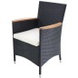 Gartenstühle 2 Stk. mit Polstern Poly Rattan Schwarz Gartenstühle 2 Stk. mit Polstern Poly Rattan Schwarz