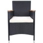 Gartenstühle 2 Stk. mit Polstern Poly Rattan Schwarz Gartenstühle 2 Stk. mit Polstern Poly Rattan Schwarz