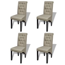 vidaXL Esszimmerstühle 4 Stk. Beige Stoff