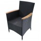 Gartenstühle 2 Stk. mit Polstern Poly Rattan Schwarz Gartenstühle 2 Stk. mit Polstern Poly Rattan Schwarz
