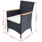 Gartenstühle 2 Stk. mit Polstern Poly Rattan Schwarz Gartenstühle 2 Stk. mit Polstern Poly Rattan Schwarz