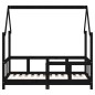 Kinderbett Schwarz 70x140 cm Massivholz Kiefer Kinderbett Schwarz 70x140 cm Massivholz Kiefer