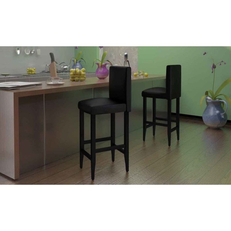 vidaXL Barshocker 4 Stk. Schwarz Kunstleder vidaXL Barshocker 4 Stk. Schwarz Kunstleder