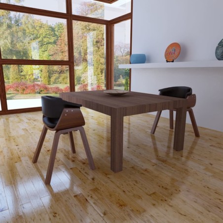 vidaXL Esszimmerstühle 2 Stk. Bugholz und Kunstleder 