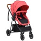 3-in-1 Kinderwagen Rot und Schwarz Stahl 3-in-1 Kinderwagen Rot und Schwarz Stahl
