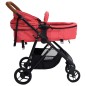 3-in-1 Kinderwagen Rot und Schwarz Stahl 3-in-1 Kinderwagen Rot und Schwarz Stahl